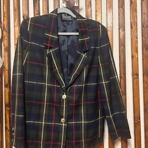 Dalton Women's Classic Plaid Blazer - Black, Red, and Green